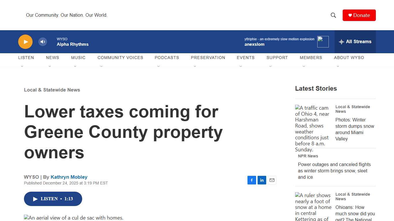 Lower taxes coming for Greene County property owners WYSO